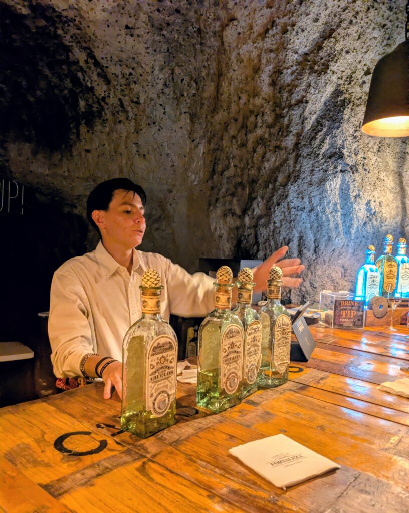 tasting cave Tequila Fortaleza distillery