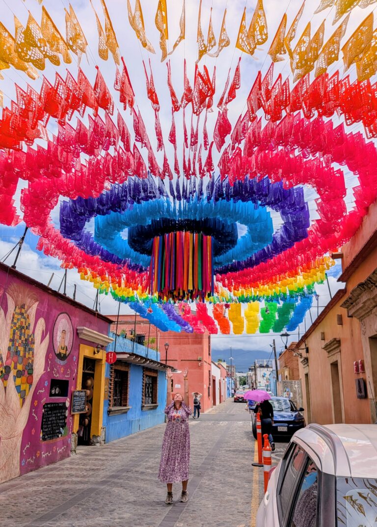Oaxaca city center colorful streets Mexico