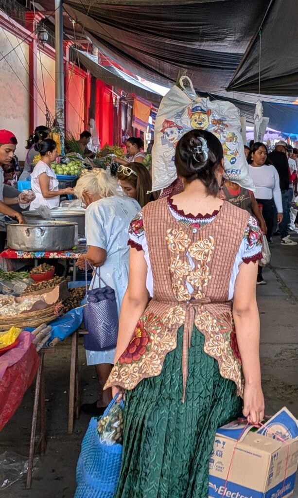 Tlacolula Sunday market women traditional dress Oaxaca