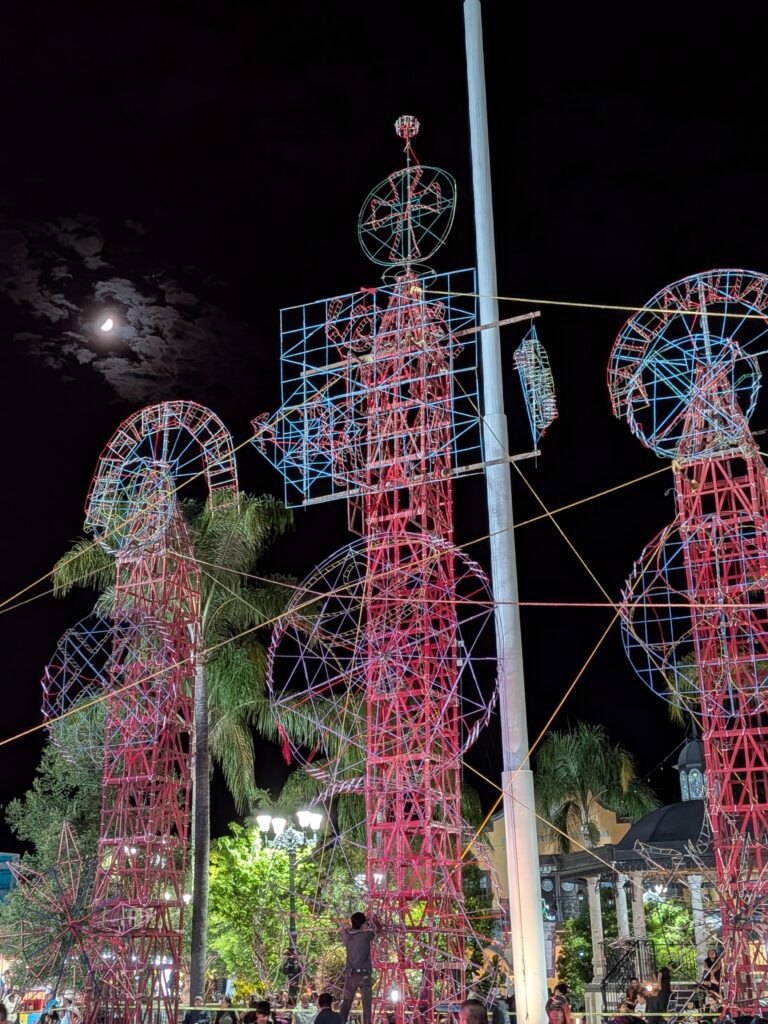 castillo fireworks fiestas patronales Mexico plaza